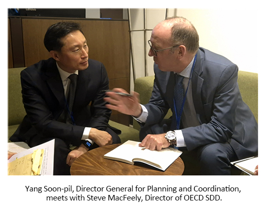 Yang Soon-pil, Director General for Planning and Coordination, meets with Steve MacFeely, Director of OECD SDD.