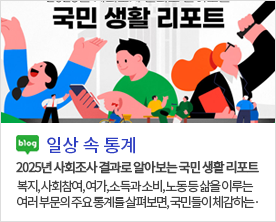 [일상 속 통계]2025년 사회조사 결과로 알아보는 국민 생활 리포트 2025년 사회조사 결과로 알아보는 국민 생활 리포트 복지, 사회참여, 여가, 소득과 소비, 노동 등 삶을 이루는 여러 부문의 주요 통계를 살펴보면, 국민들이 체감하는·